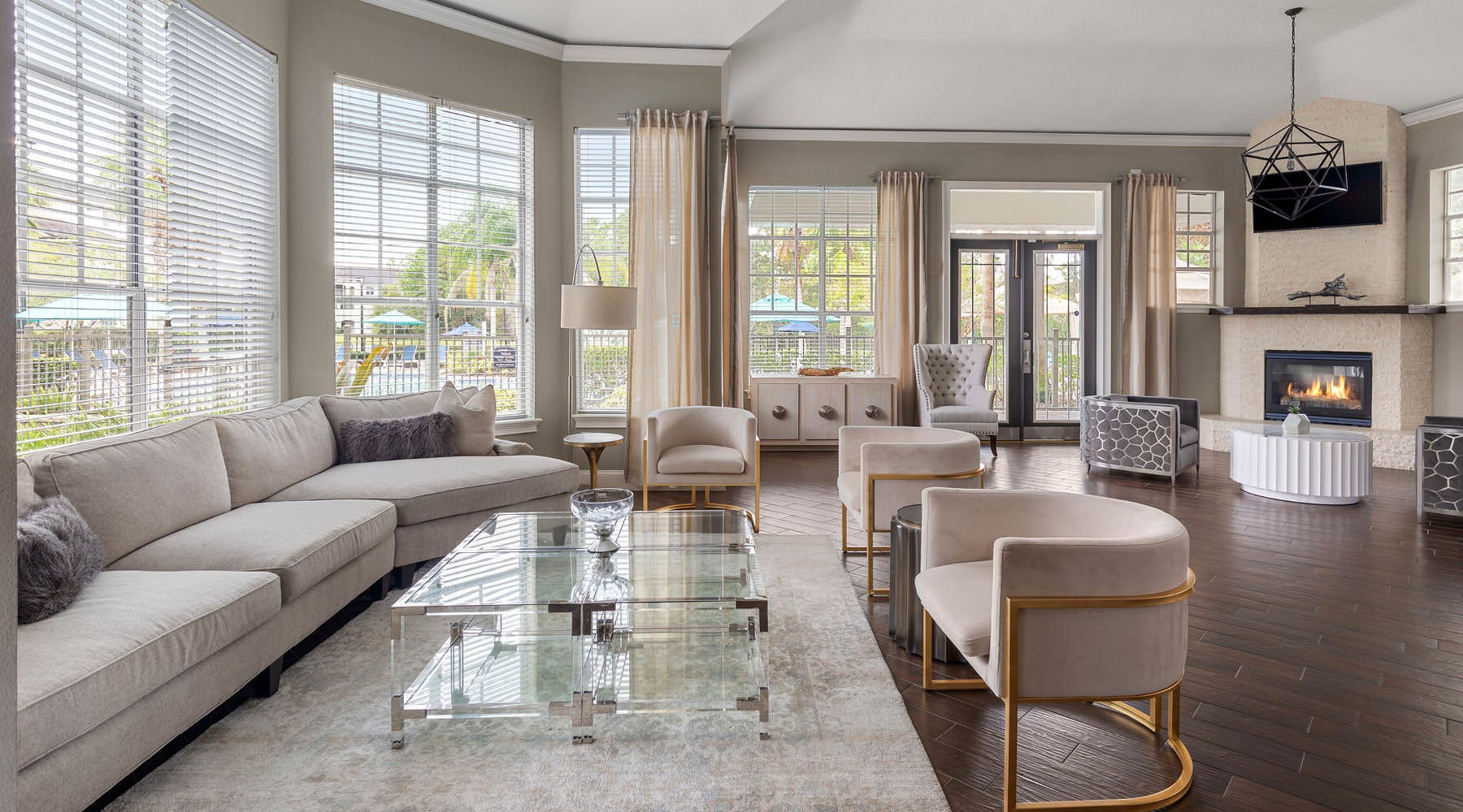 Come Home to Spacious Serenity spacious club room with fireplace